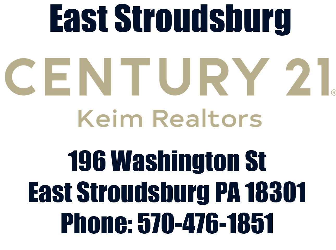 Century 21 Keim located in East Stroudsburg PA serving the Poconos