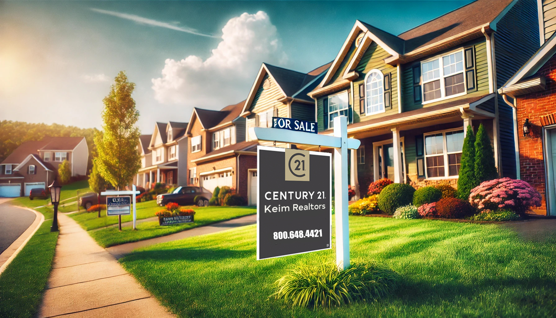 Suburban Neighborhood in the Lehigh Valley with a Home for Sale